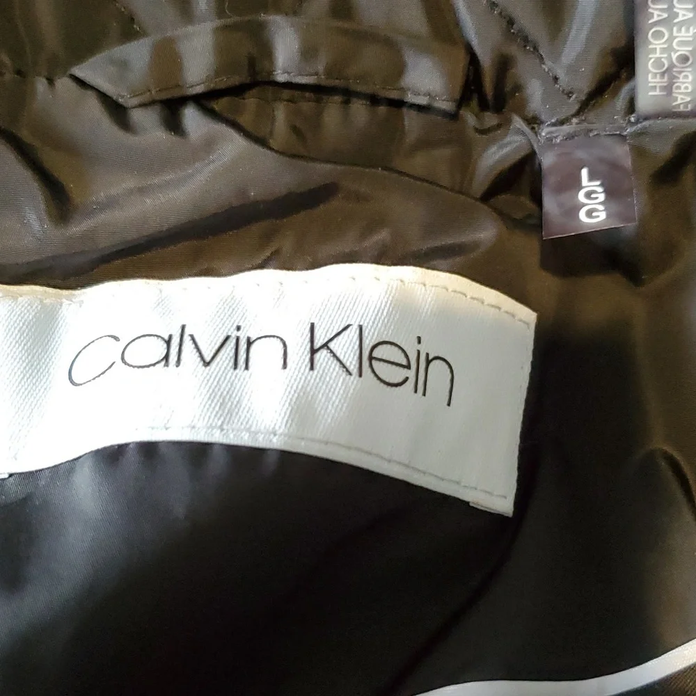 Calvin Klein midweight diamond quilted jacket w/ removable hood black size L EUC - Picture 10 of 10